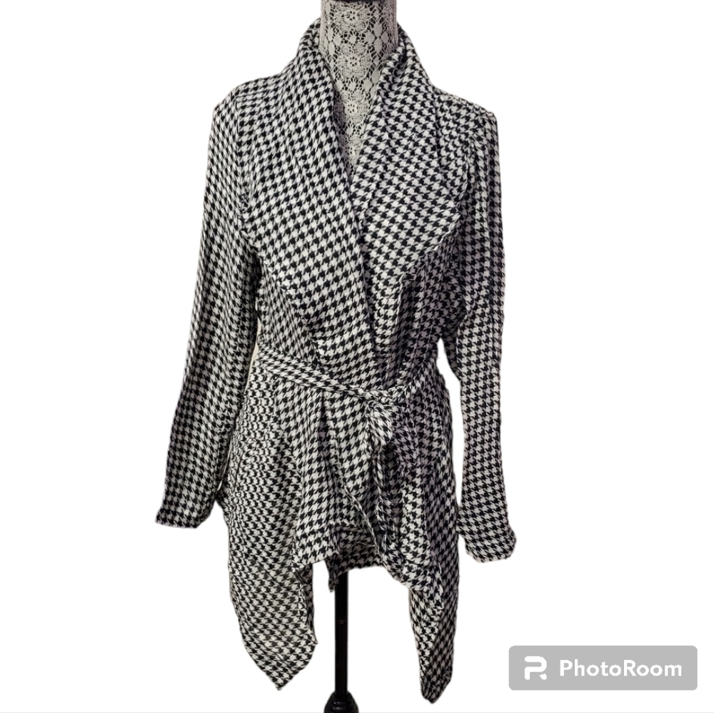 NWOT Cato Women's Houndstooth Jacket Open Front Cardigan XL